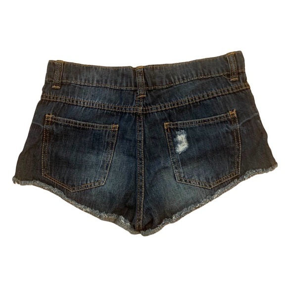 Zara Boho Festival Booty Shorts Distressed Denim High-Rise Women’s 8 - Picture 2 of 9